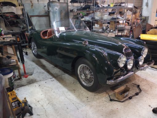 1954 Jaguar XK 120 S After Front Suspension Rebuild and Crash Damage Repair