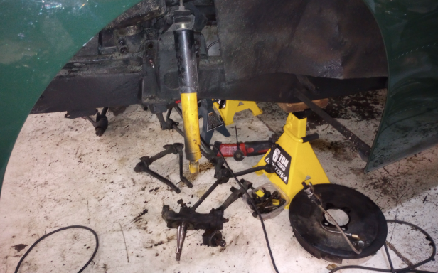 1954 Jaguar XK 120 S Front Suspension Disassembled